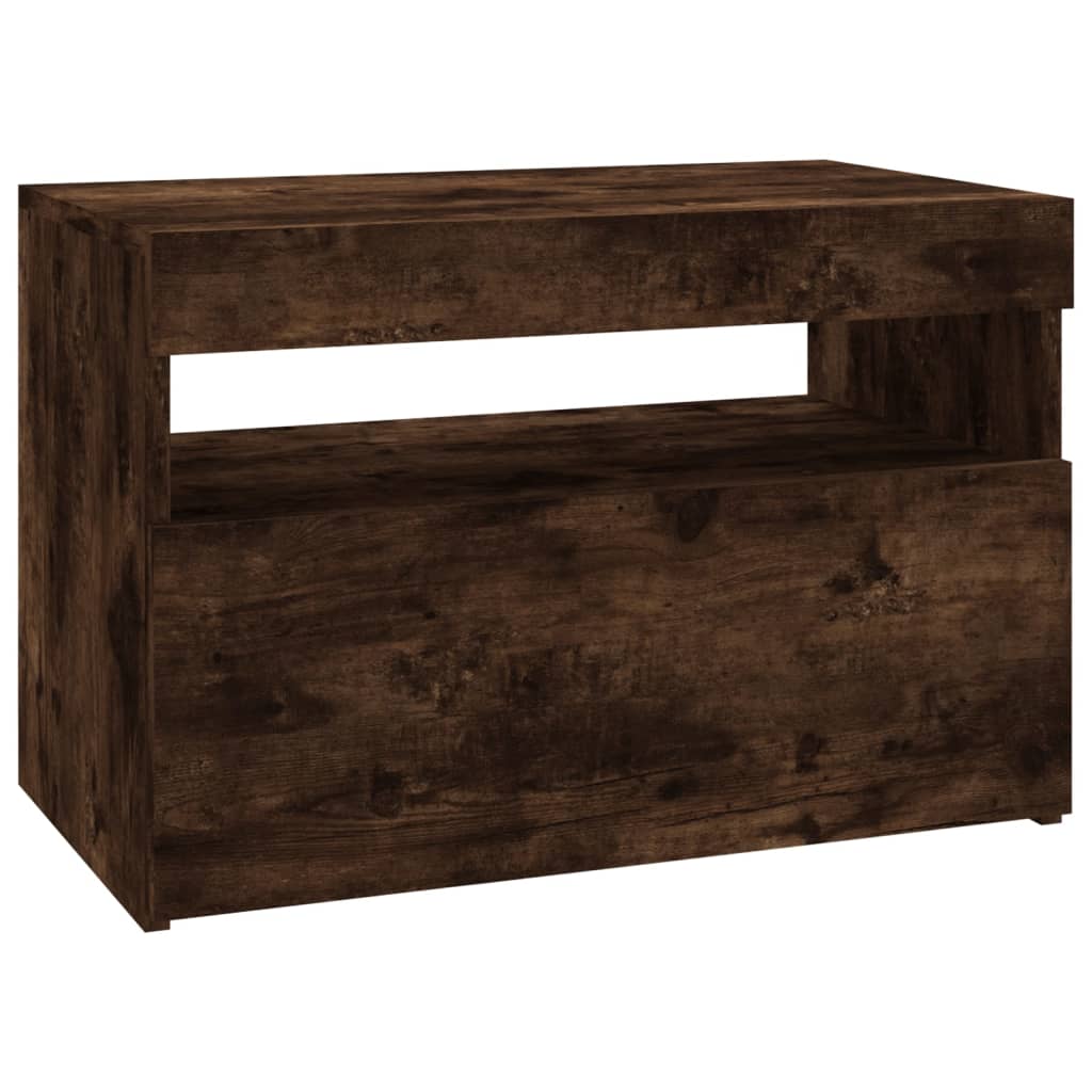 Tv Skříňka S Led Osvětlením Kouřový Dub 60 X 35 X 40 Cm