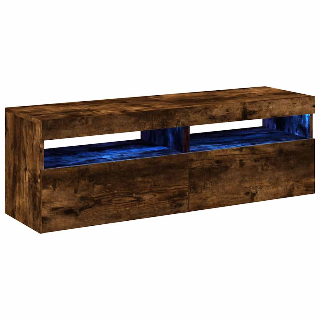 Tv Skříňky S Led Osvětlením 2 Ks Kouřový Dub 60 X 35 X 40 Cm