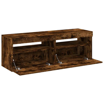 Tv Skříňky S Led Osvětlením 2 Ks Kouřový Dub 60 X 35 X 40 Cm