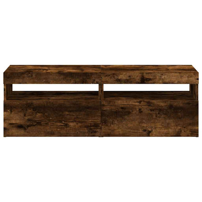 Tv Skříňky S Led Osvětlením 2 Ks Kouřový Dub 60 X 35 X 40 Cm