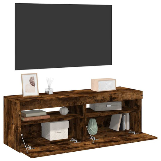 Tv Skříňky S Led Osvětlením 2 Ks Kouřový Dub 60 X 35 X 40 Cm