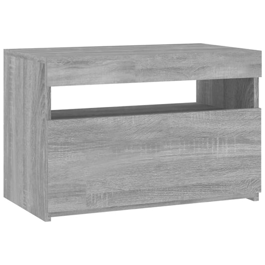 Tv Skříňka S Led Osvětlením Šedá Sonoma 60 X 35 X 40 Cm