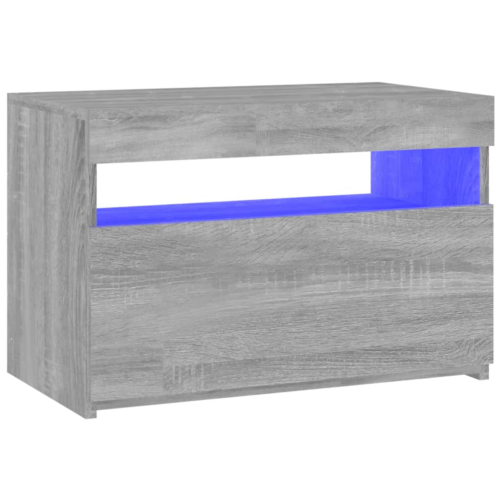 Tv Skříňka S Led Osvětlením Šedá Sonoma 60 X 35 X 40 Cm