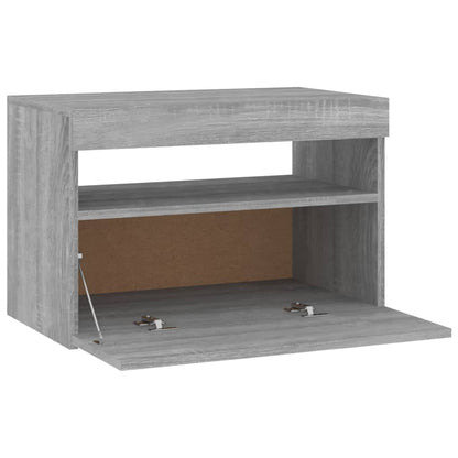Tv Skříňka S Led Osvětlením Šedá Sonoma 60 X 35 X 40 Cm