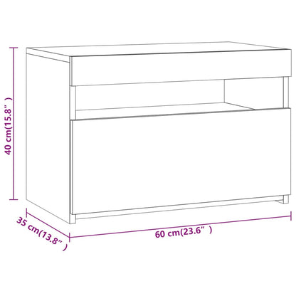 Tv Skříňka S Led Osvětlením Šedá Sonoma 60 X 35 X 40 Cm