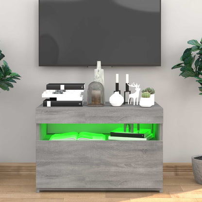 Tv Skříňka S Led Osvětlením Šedá Sonoma 60 X 35 X 40 Cm