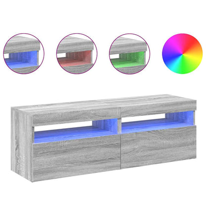 Tv Skříňky S Led Osvětlením 2 Ks Šedé Sonoma 60 X 35 X 40 Cm