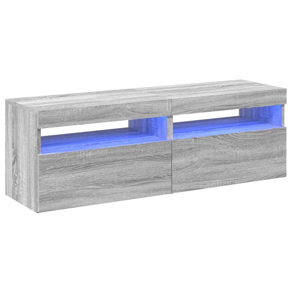 Tv Skříňky S Led Osvětlením 2 Ks Šedé Sonoma 60 X 35 X 40 Cm