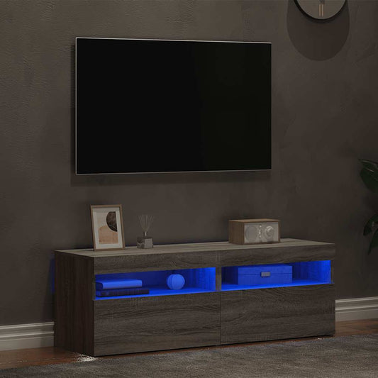 Tv Skříňky S Led Osvětlením 2 Ks Šedé Sonoma 60 X 35 X 40 Cm