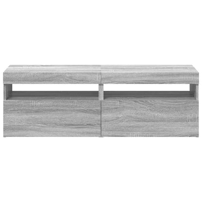 Tv Skříňky S Led Osvětlením 2 Ks Šedé Sonoma 60 X 35 X 40 Cm
