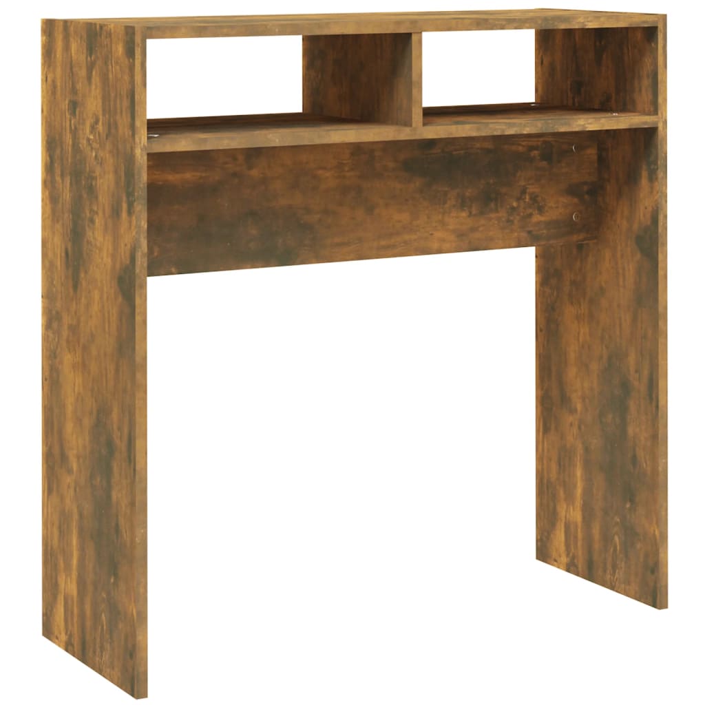 Konzolový Stolek Kouřový Dub 78 X 30 X 80 Cm Kompozitní Dřevo