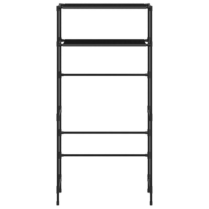 2Patrový Úložný Regál Nad Pračku Černý 69 X 28 X 143 Cm Železo