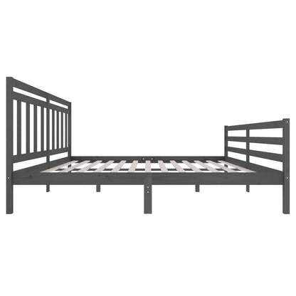 Rám Postele Šedý Masivní Dřevo 200 X 200 Cm