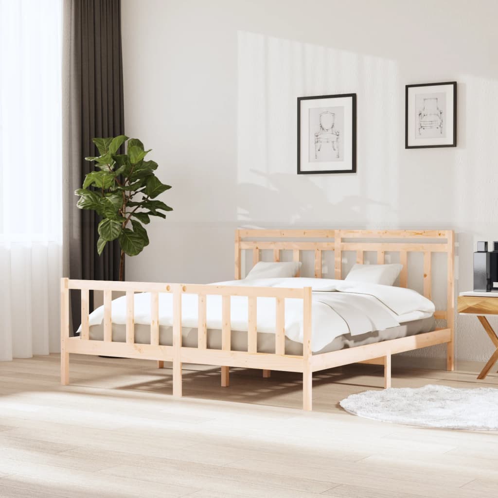 Rám Postele 180 X 200 Cm Super King Masivní Dřevo