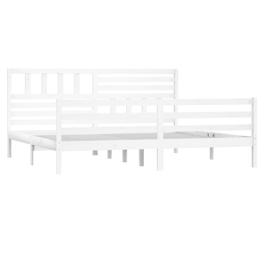 Rám Postele Bílý Masivní Dřevo 200 X 200 Cm