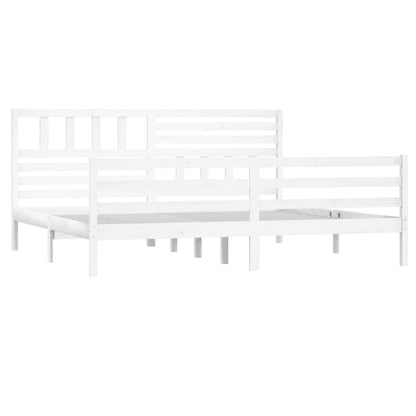 Rám Postele Bílý Masivní Dřevo 200 X 200 Cm