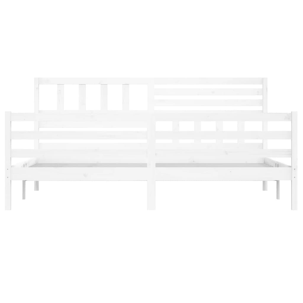 Rám Postele Bílý Masivní Dřevo 200 X 200 Cm