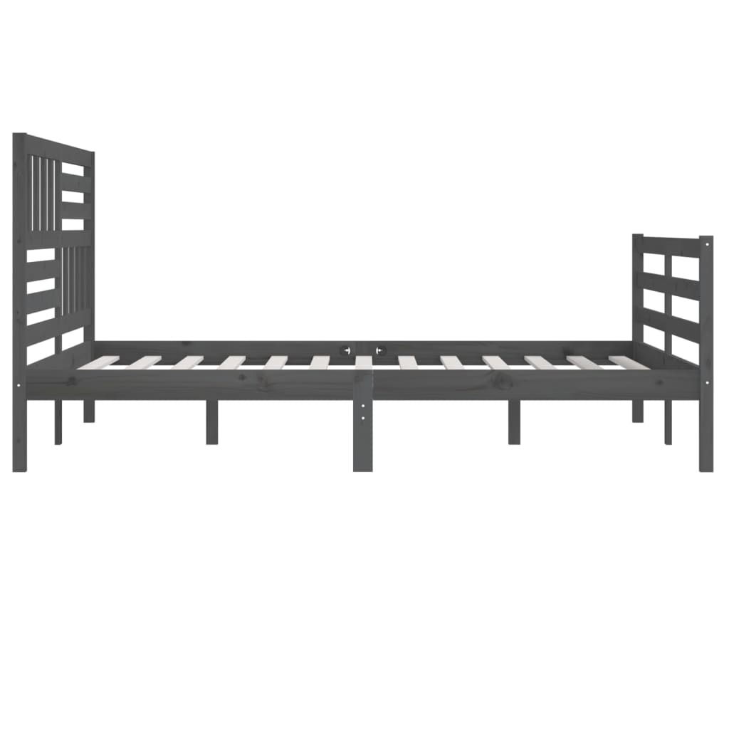 Rám Postele Šedý Masivní Dřevo 200 X 200 Cm