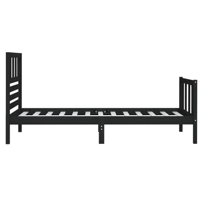 Rám Postele Černý 75 X 190 Cm Small Single Masivní Dřevo