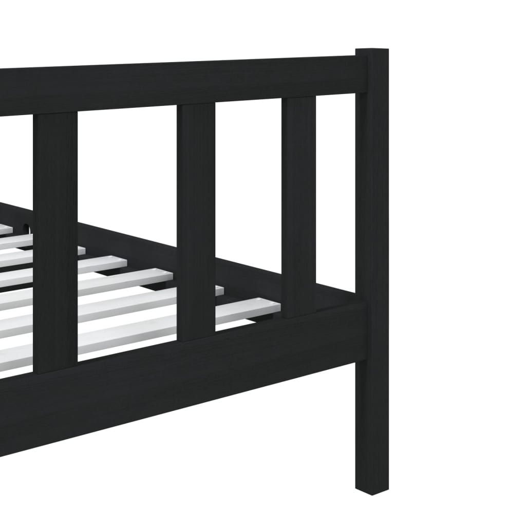 Rám Postele Černý 75 X 190 Cm Small Single Masivní Dřevo