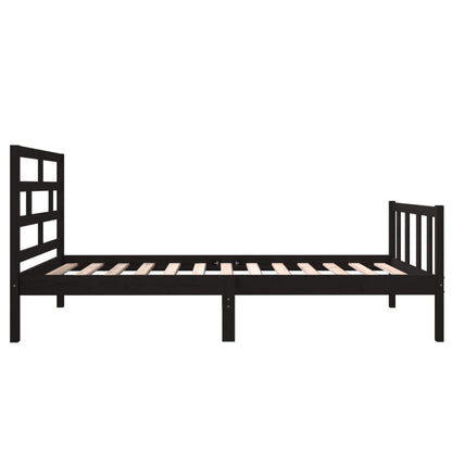 Rám Postele Černý Masivní Borovice 75 X 190 Cm Malé Jednolůžko