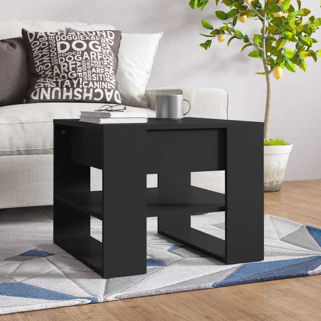 Konferenční Stolek Lesklý Bílý 55,5X55X45 Cm Kompozitní Dřevo