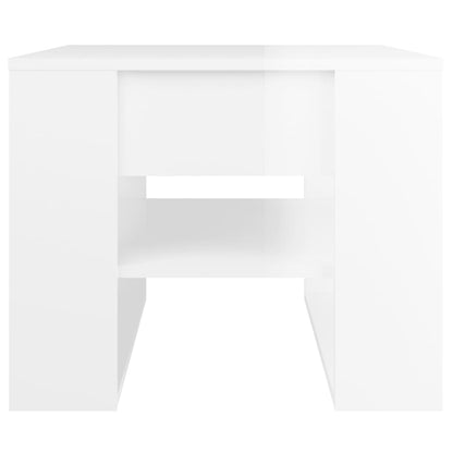 Konferenční Stolek Lesklý Bílý 55,5X55X45 Cm Kompozitní Dřevo