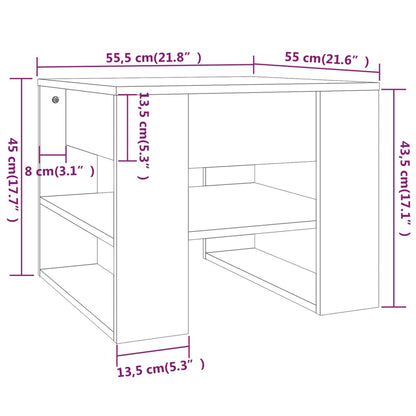 Konferenční Stolek Lesklý Bílý 55,5X55X45 Cm Kompozitní Dřevo