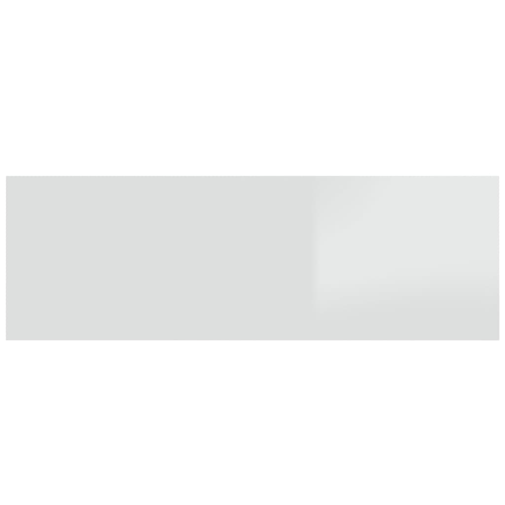 Nástěnné Čelo Postele Lesklé Bílé 240X1,5X80Cm Kompozitní Dřevo