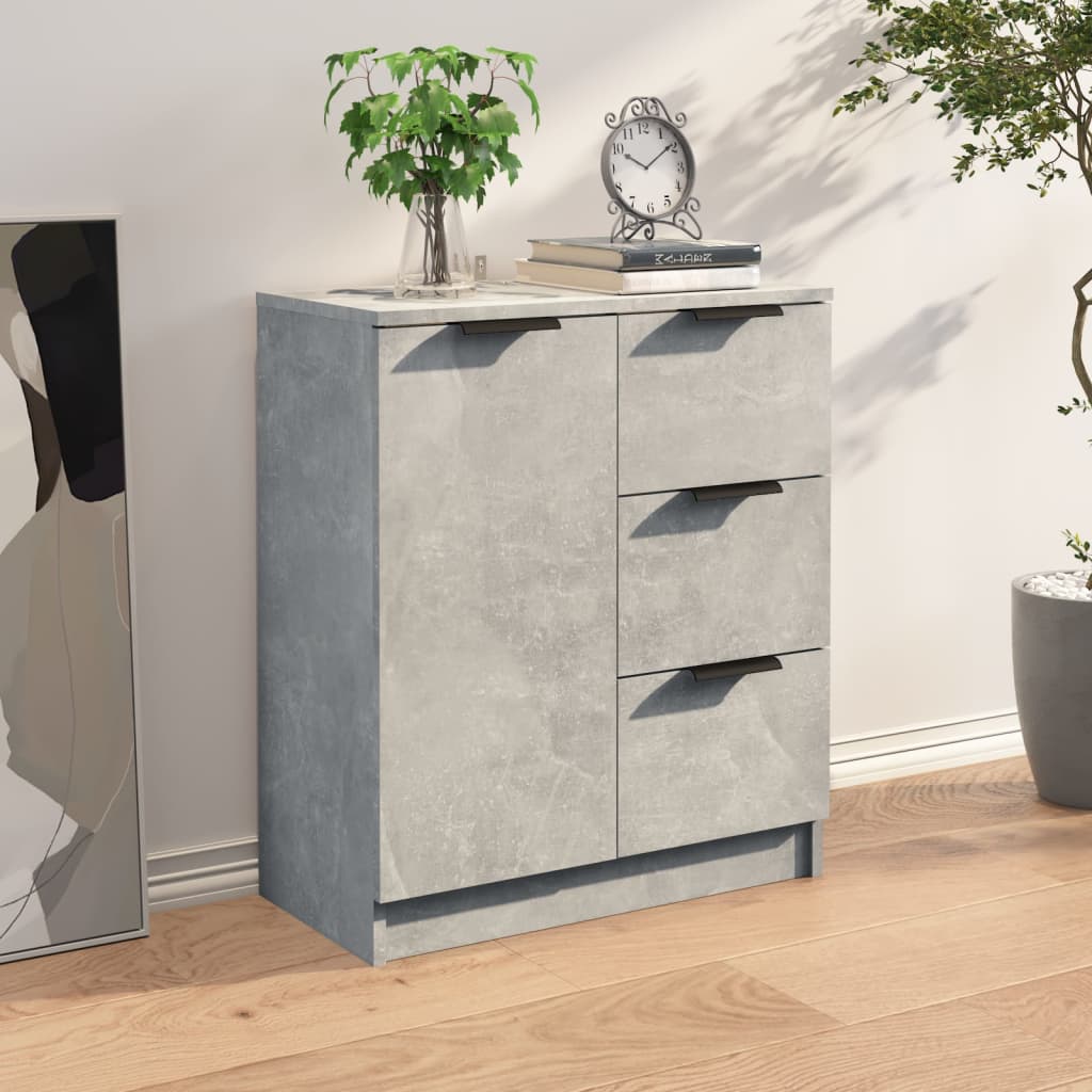 Příborník Betonově Šedý 60 X 30 X 70 Cm Kompozitní Dřevo