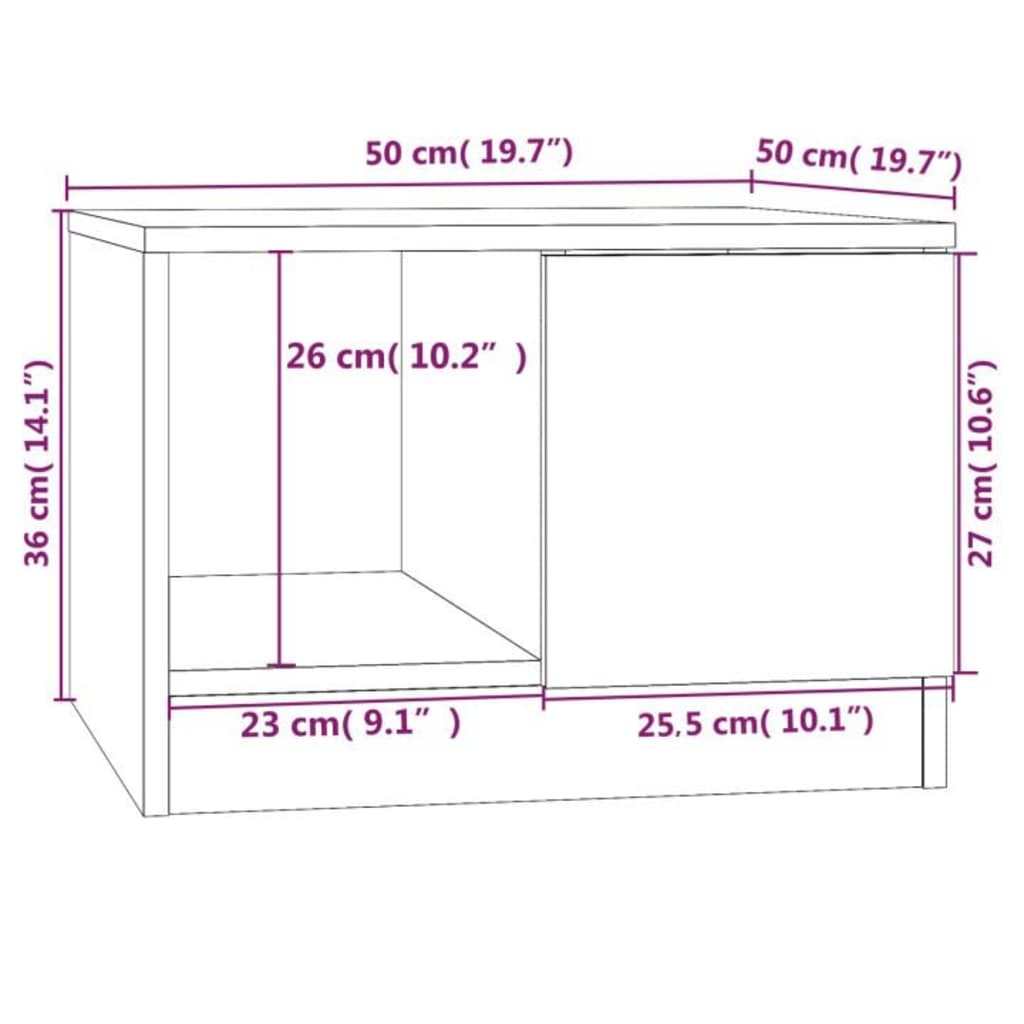 Konferenční Stolek Černý 50 X 50 X 36 Cm Kompozitní Dřevo