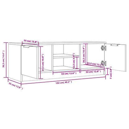 Tv Skříňka Betonově Šedá 102 X 35 X 36,5 Cm Kompozitní Dřevo