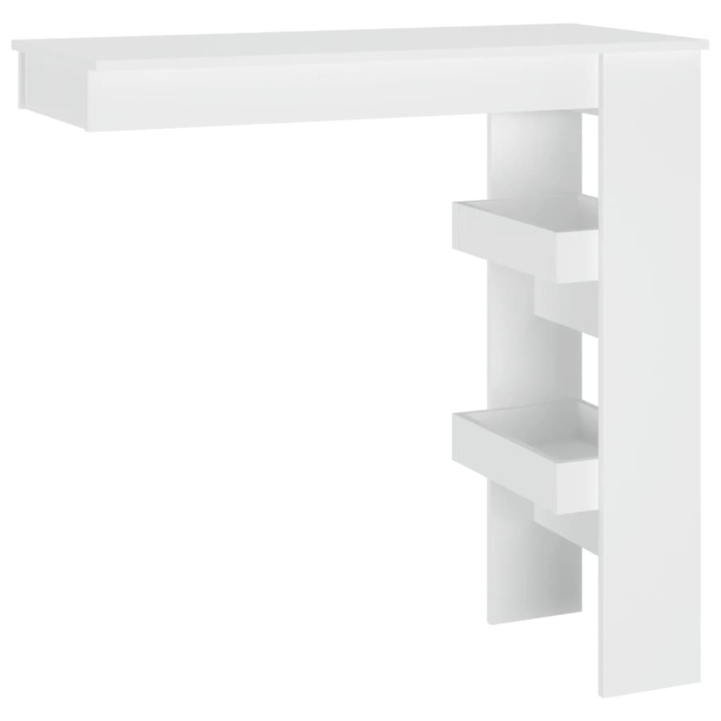 Nástěnný Barový Stolek Bílý 102X45X103,5 Cm Kompozitní Dřevo