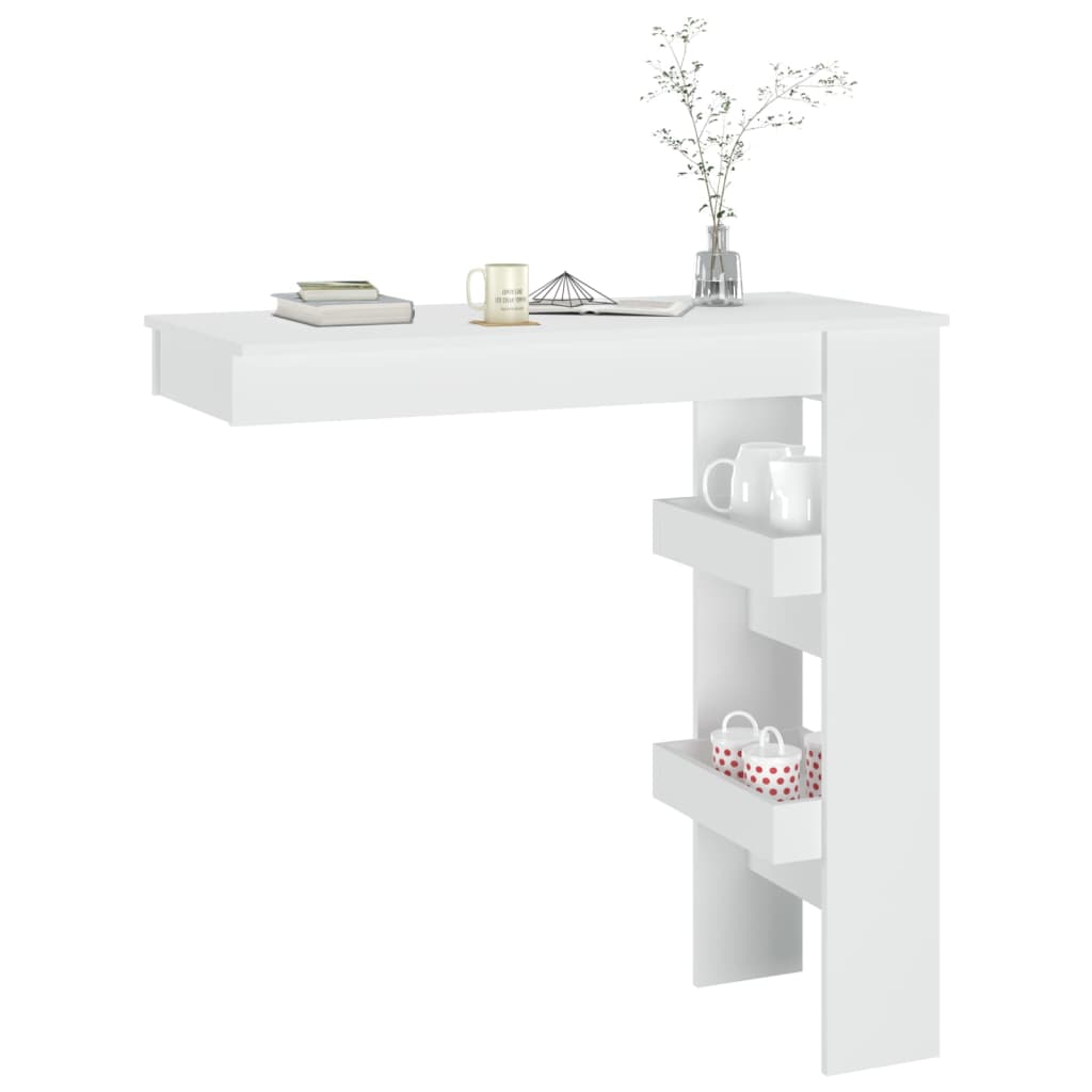 Nástěnný Barový Stolek Bílý 102X45X103,5 Cm Kompozitní Dřevo