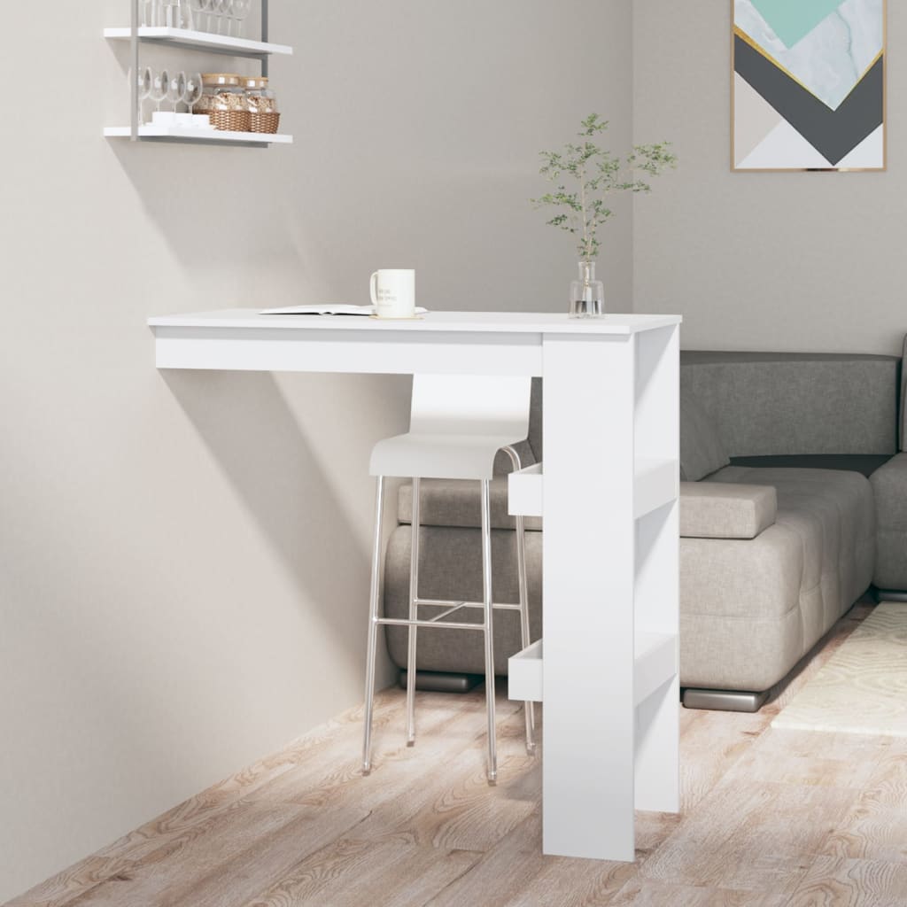 Nástěnný Barový Stolek Bílý 102X45X103,5 Cm Kompozitní Dřevo