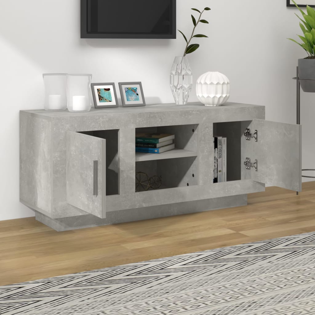 Tv Skříňka Betonově Šedá 102 X 35 X 45 Cm Kompozitní Dřevo