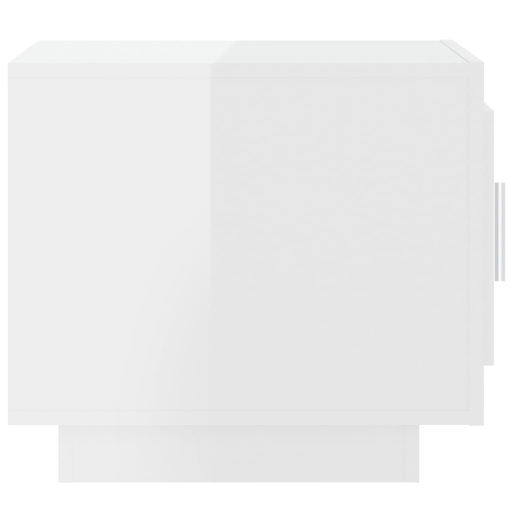 Konferenční Stolek Lesklý Bílý 51 X 50 X 45 Cm Kompozitní Dřevo