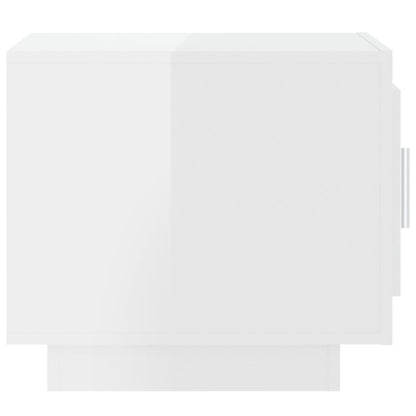 Konferenční Stolek Lesklý Bílý 51 X 50 X 45 Cm Kompozitní Dřevo