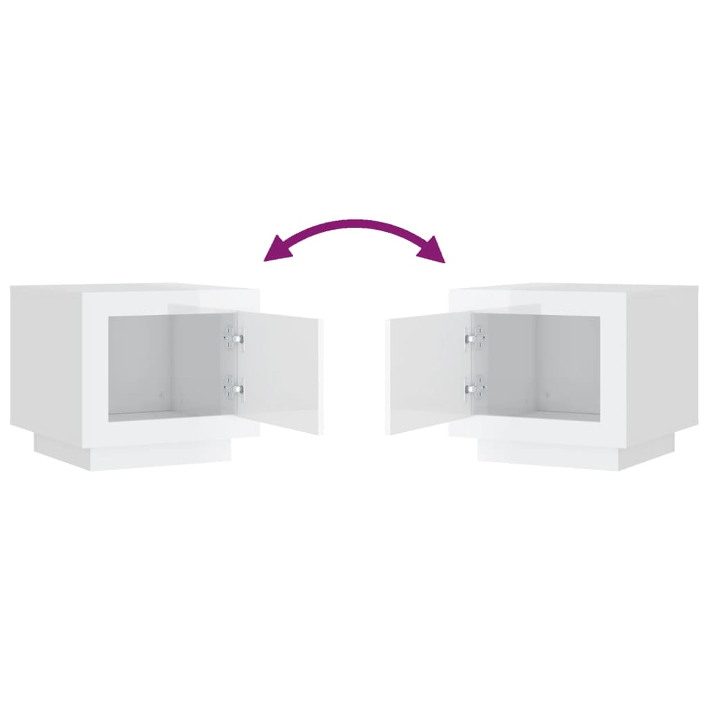 Konferenční Stolek Lesklý Bílý 51 X 50 X 45 Cm Kompozitní Dřevo