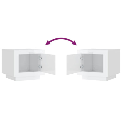 Konferenční Stolek Lesklý Bílý 51 X 50 X 45 Cm Kompozitní Dřevo