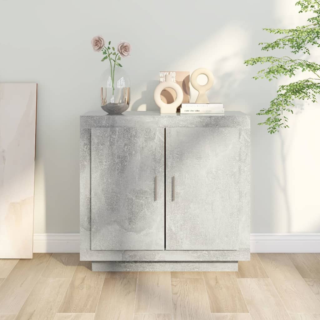Příborník Betonově Šedý 80 X 40 X 75 Cm Kompozitní Dřevo