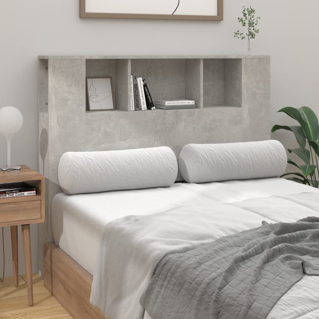 Čelo Postele S Úložným Prostorem Betonově Šedé 120X18,5X102,5Cm