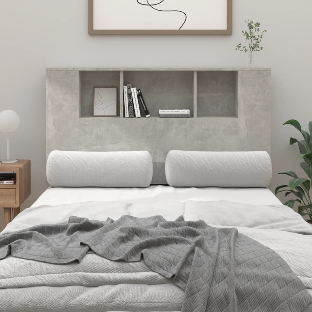 Čelo Postele S Úložným Prostorem Betonově Šedé 120X18,5X102,5Cm