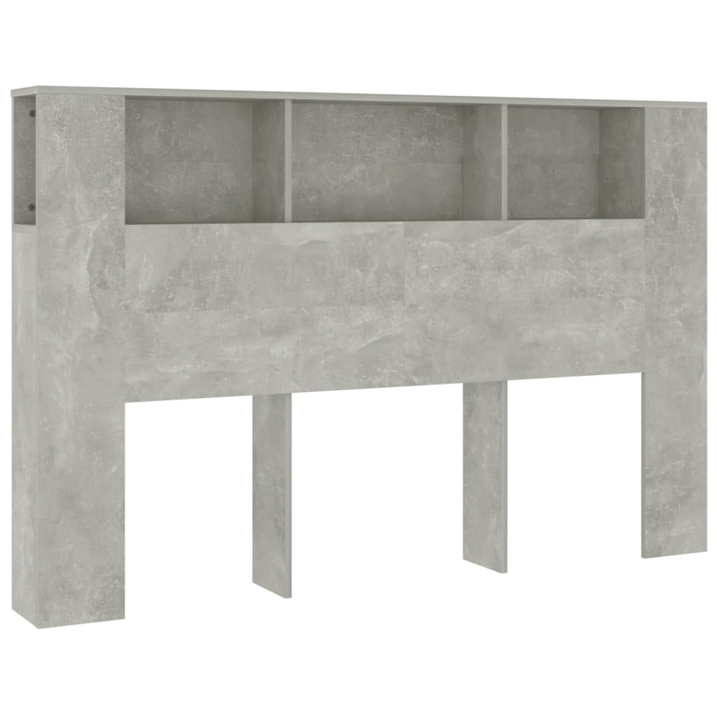 Čelo Postele S Úložným Prostorem Betonově Šedé 160X18,5X104,5Cm