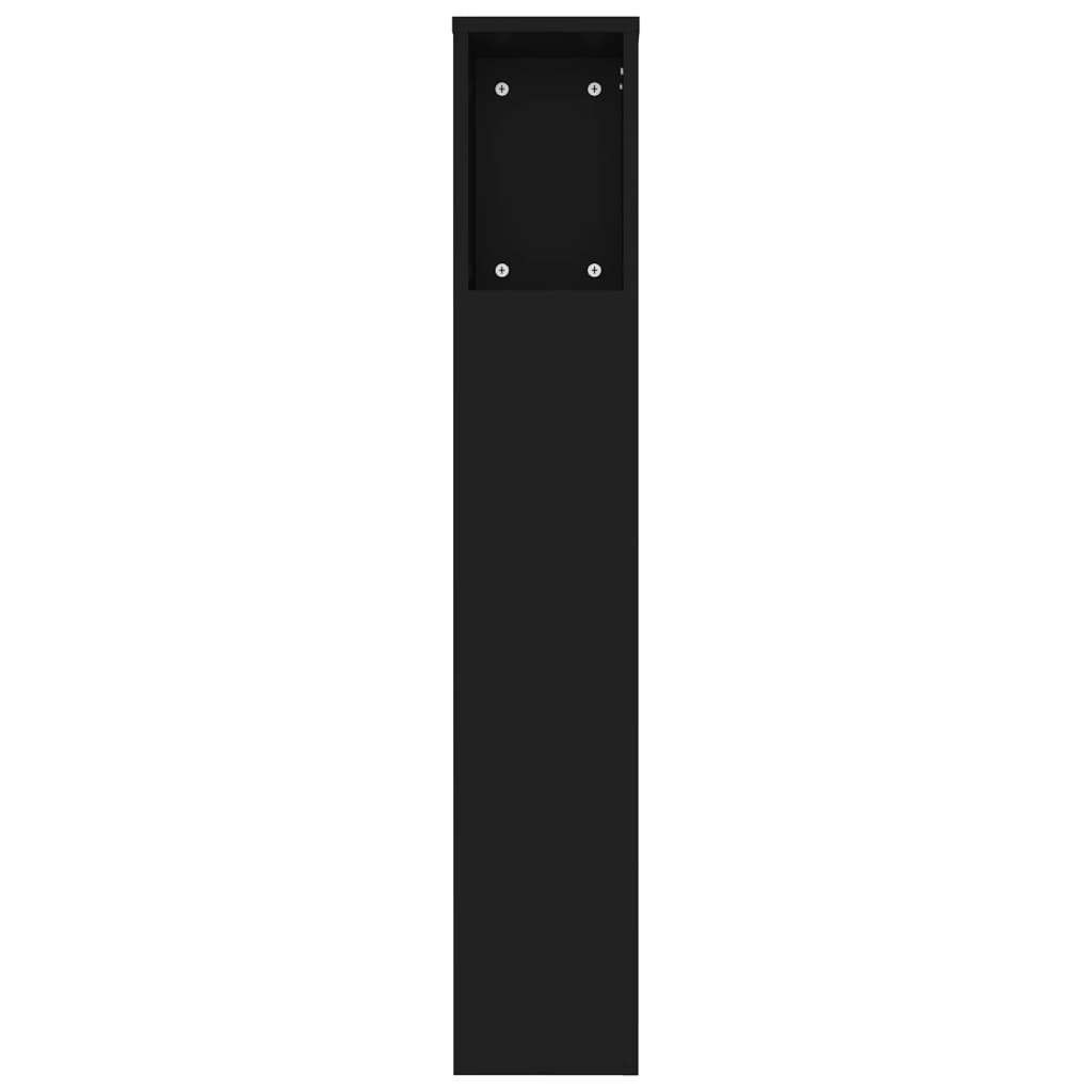 Čelo Postele S Úložným Prostorem Černé 140 X 18,5 X 104,5 Cm