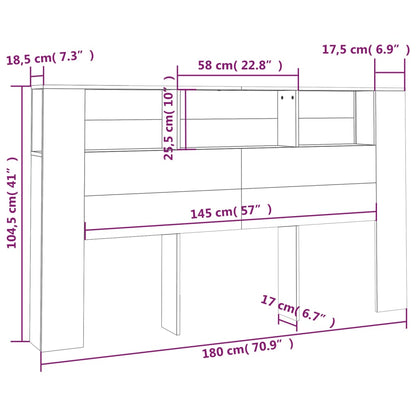 Čelo Postele S Úložným Prostorem Dub Sonoma 180X18,5X104,5 Cm