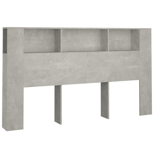 Čelo Postele S Úložným Prostorem Betonově Šedé 180X18,5X104,5Cm