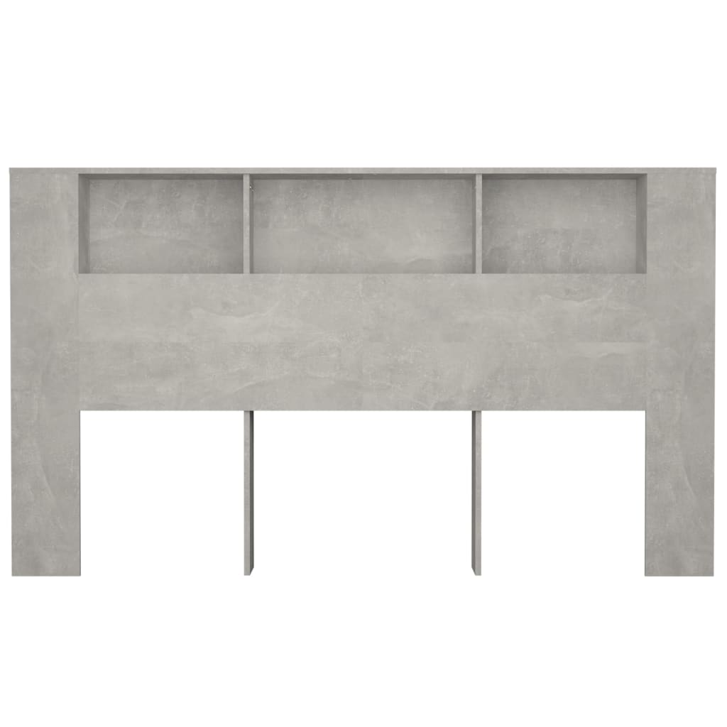 Čelo Postele S Úložným Prostorem Betonově Šedé 180X18,5X104,5Cm