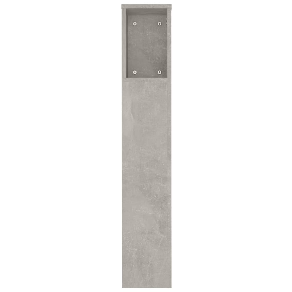 Čelo Postele S Úložným Prostorem Betonově Šedé 180X18,5X104,5Cm
