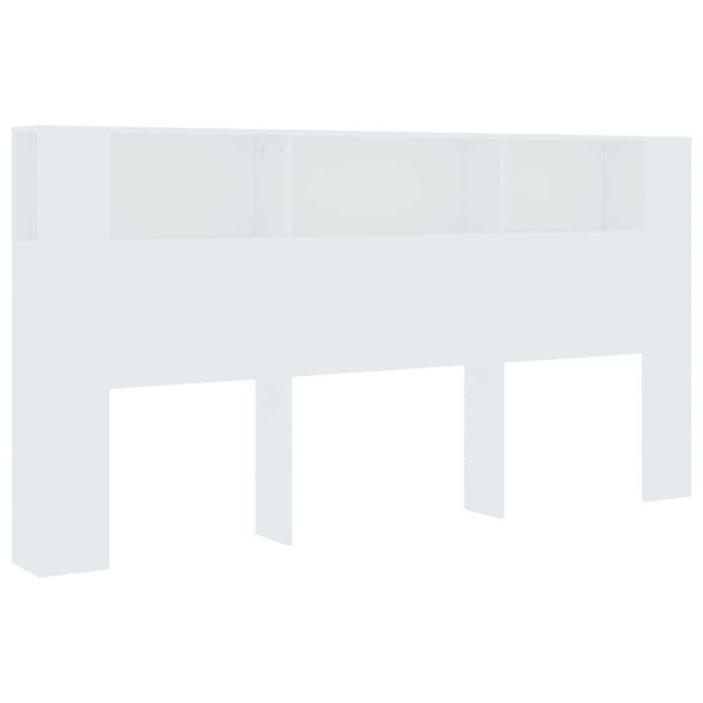 Čelo Postele S Úložným Prostorem Bílé 200 X 18,5 X 104,5 Cm